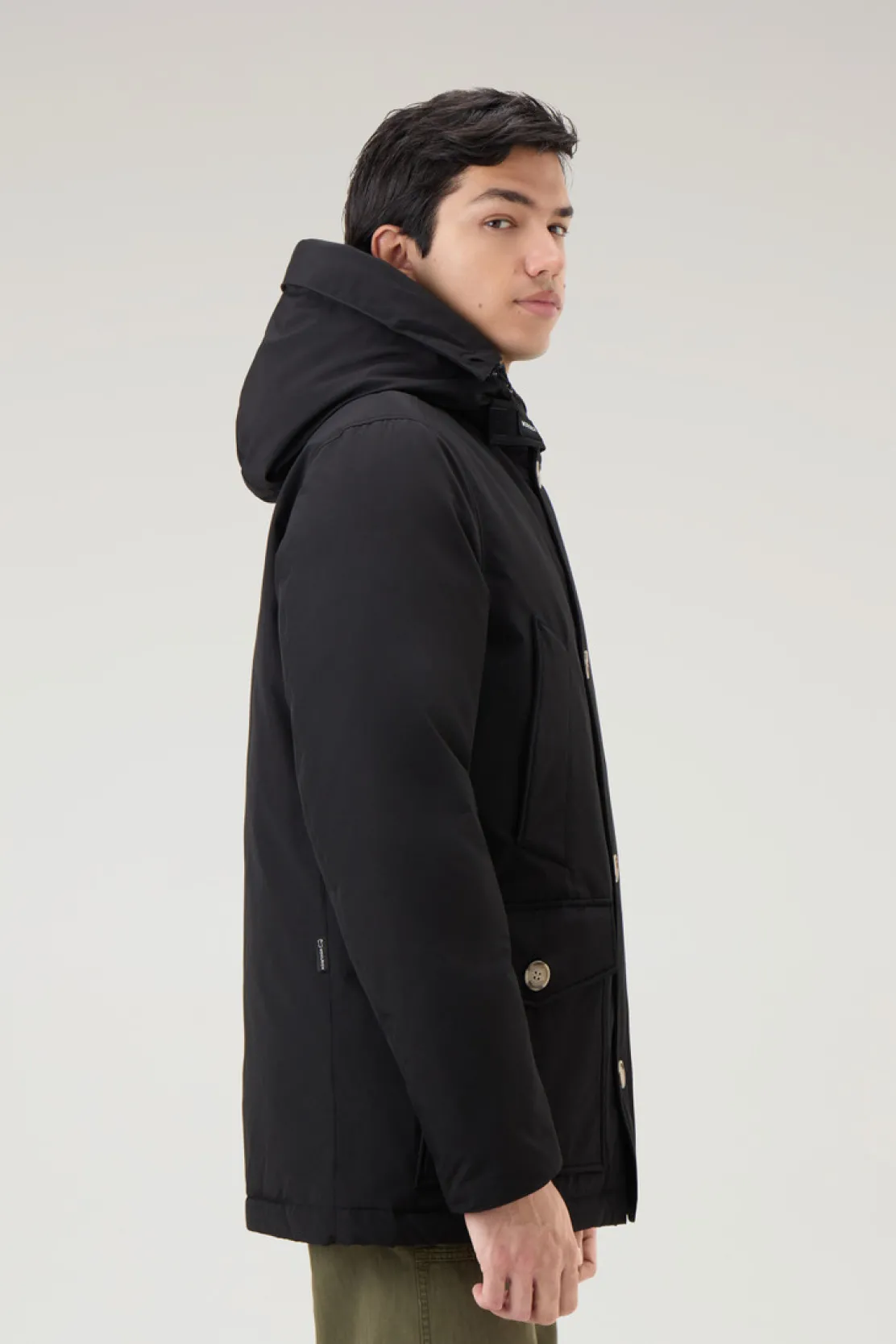 Parka>Woolrich Arctic Anorak In Ramar Cloth Con Pelliccia Removibile Black