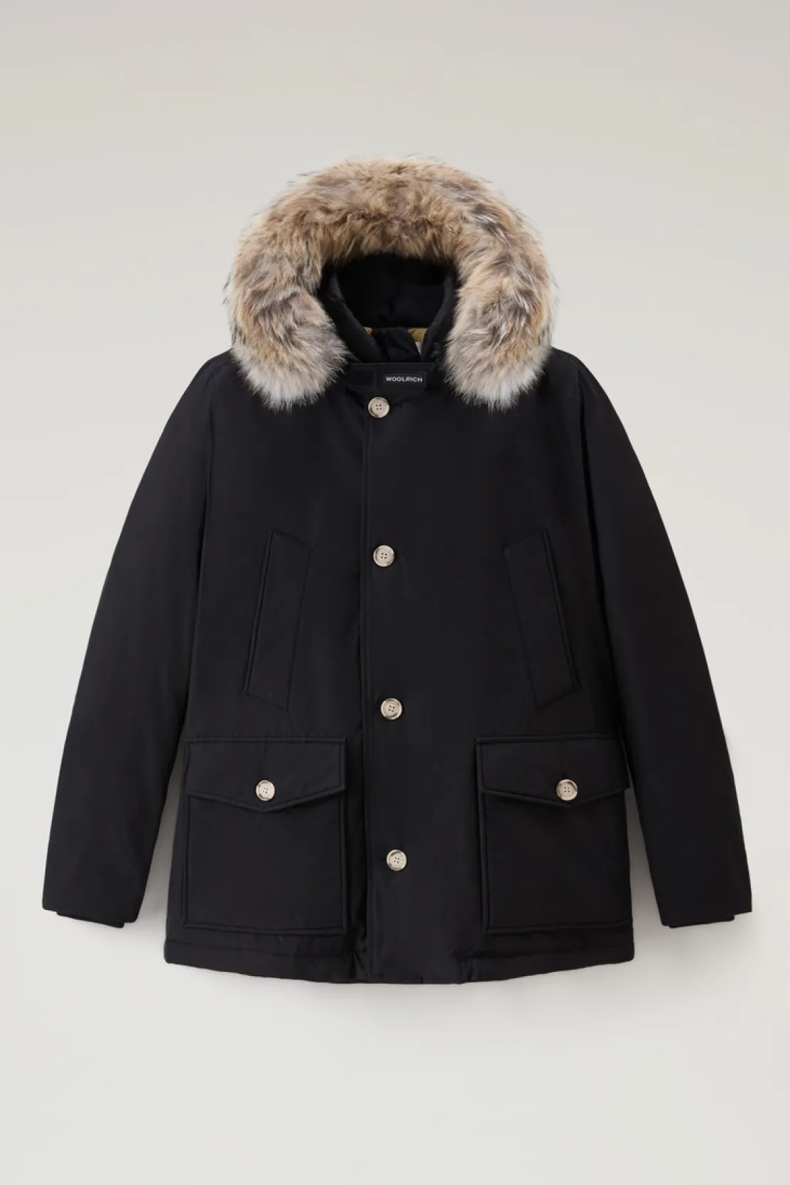 Parka>Woolrich Arctic Anorak In Ramar Cloth Con Pelliccia Removibile Black