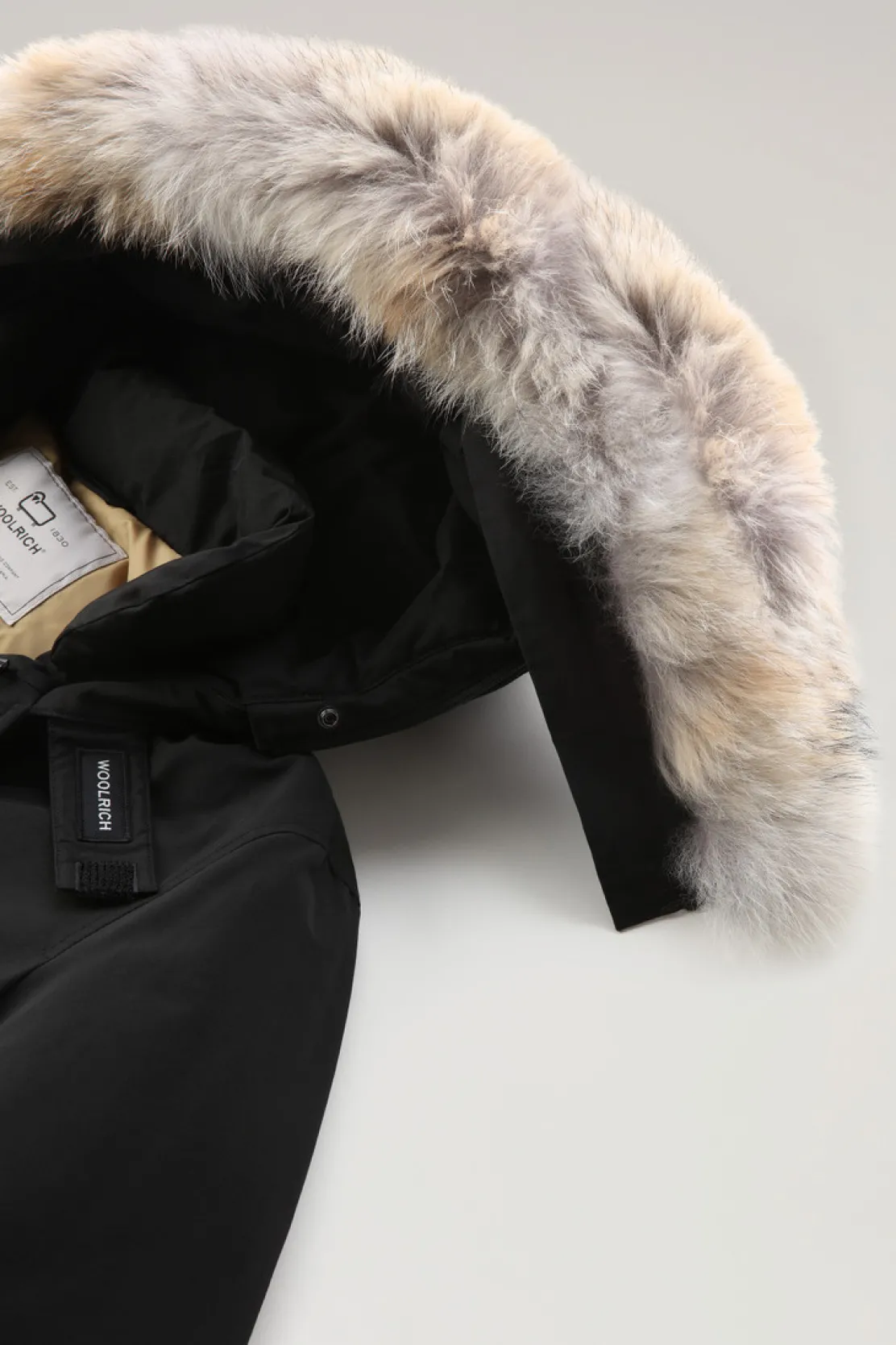 Parka>Woolrich Arctic Anorak In Ramar Cloth Con Pelliccia Removibile Black