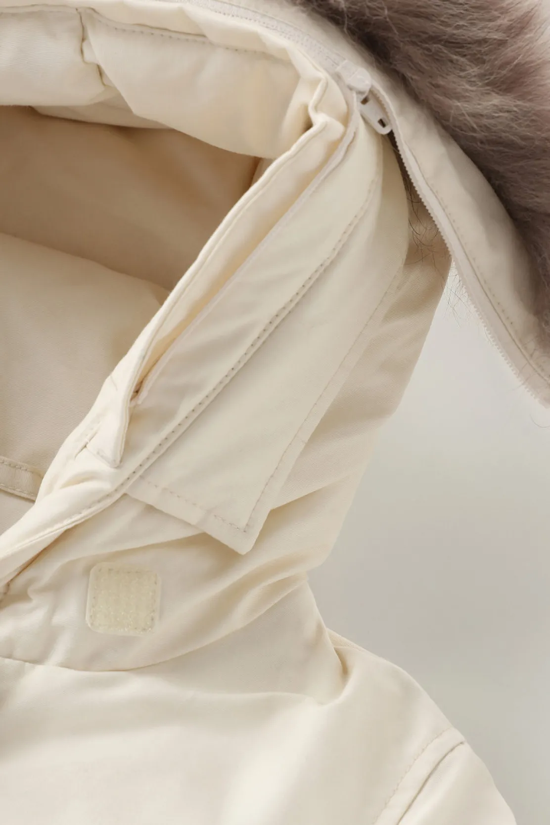 Parka>Woolrich Arctic Parka Da Bambina Con Pelliccia Removibile Milky Cream