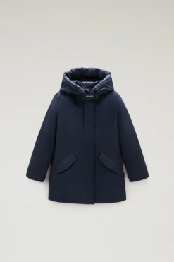 Parka>Woolrich Arctic Parka Da Bambina In Ramar Cloth Melton Blue