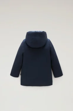 Parka>Woolrich Arctic Parka Da Bambina In Ramar Cloth Melton Blue