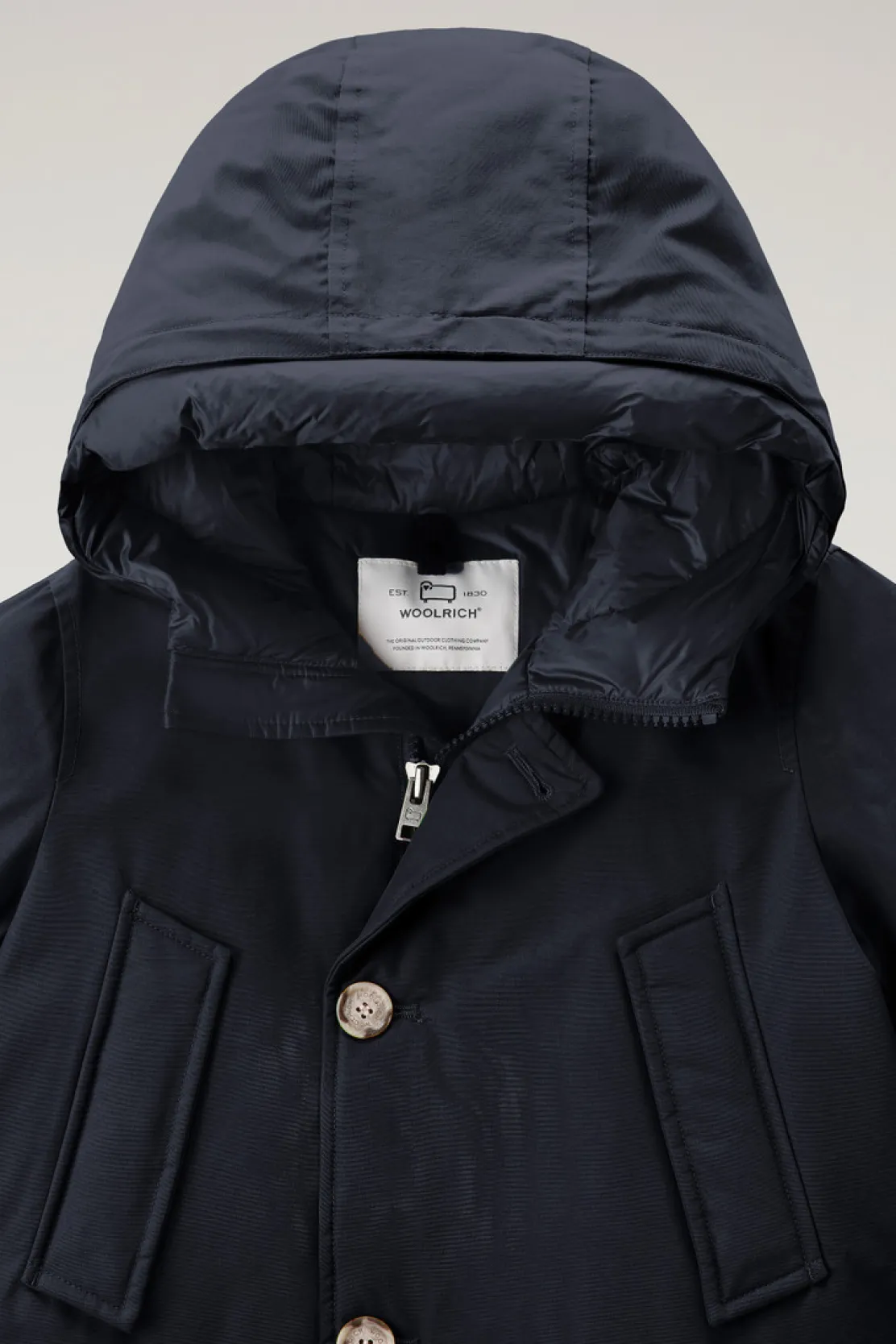 Parka>Woolrich Arctic Parka Da Bambino In Ramar Cloth Melton Blue