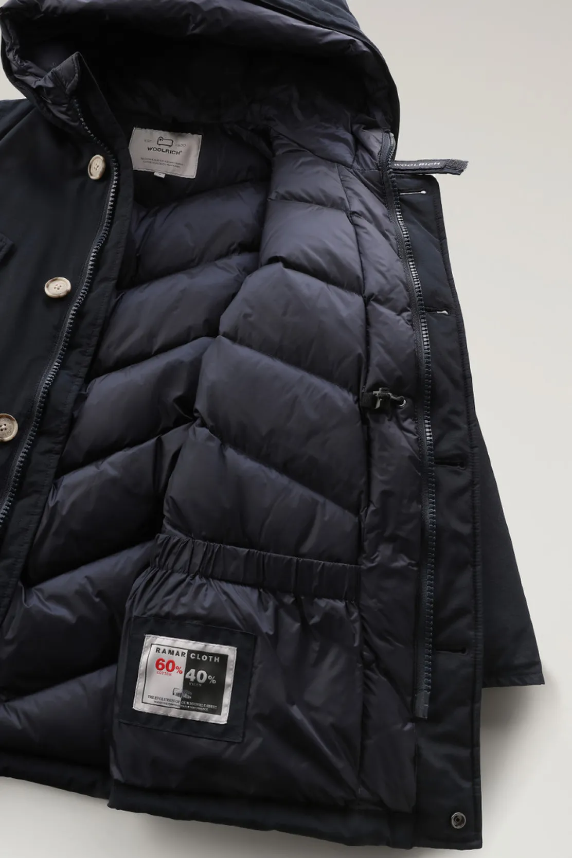 Parka>Woolrich Arctic Parka Da Bambino In Ramar Cloth Melton Blue