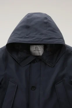 Impermeabili|Parka>Woolrich Arctic Parka In Nylon Elasticizzato Melton Blue