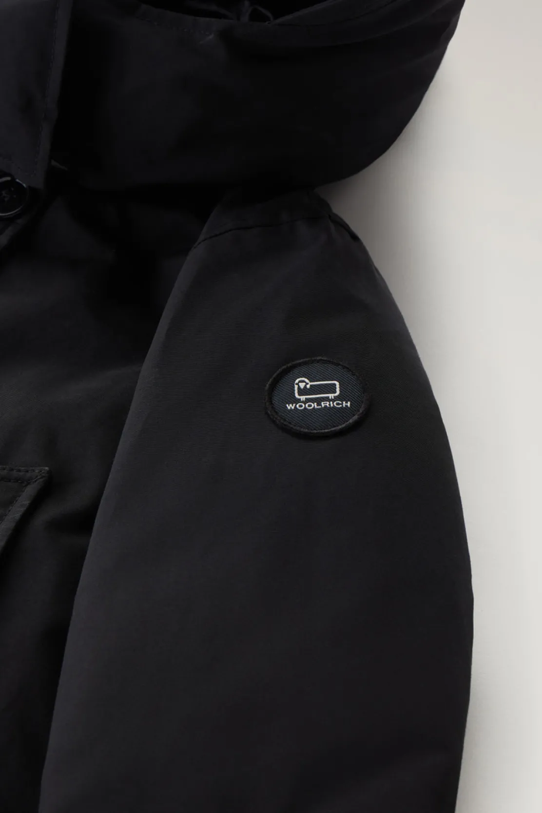 Parka>Woolrich Arctic Parka In Ramar Cloth Da Bambina Con Dettagli Satinati Black