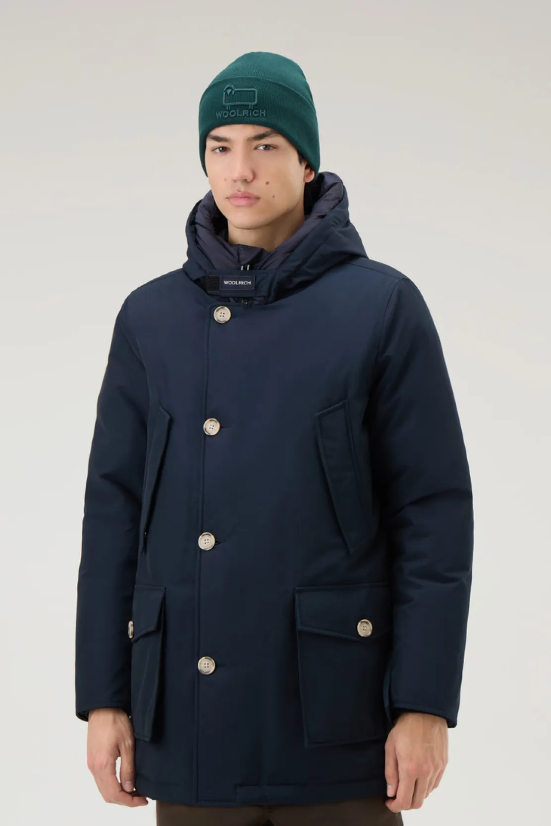 Parka>Woolrich Arctic Parka In Ramar Cloth Melton Blue