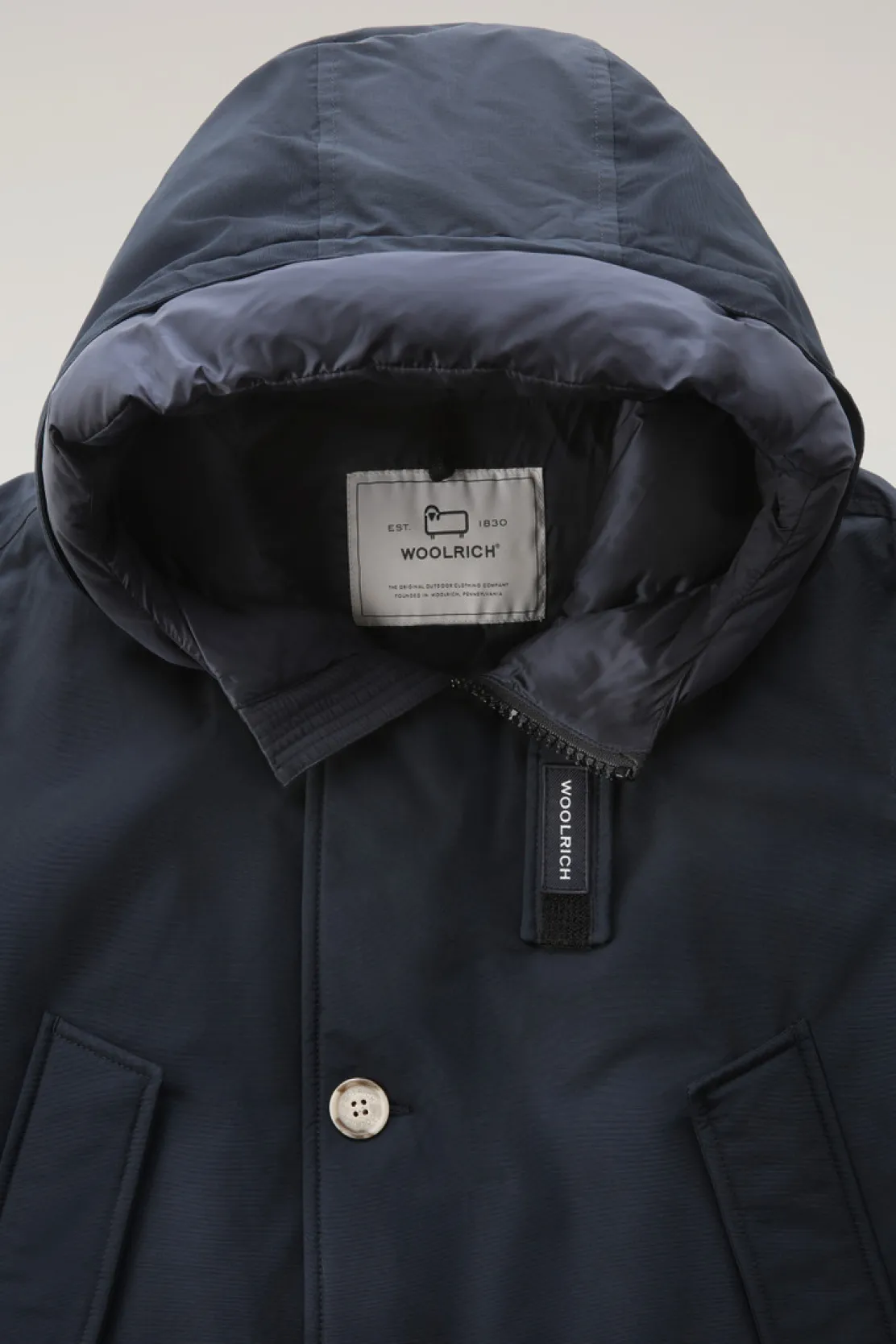 Parka>Woolrich Arctic Parka In Ramar Cloth Melton Blue