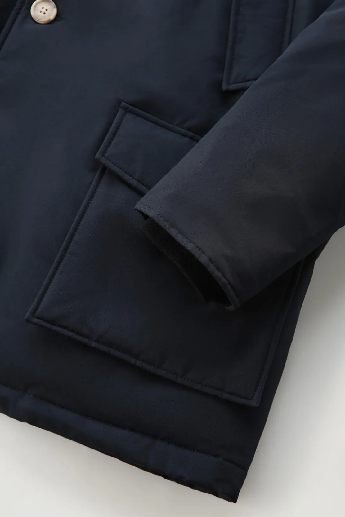 Parka>Woolrich Arctic Parka In Ramar Cloth Melton Blue