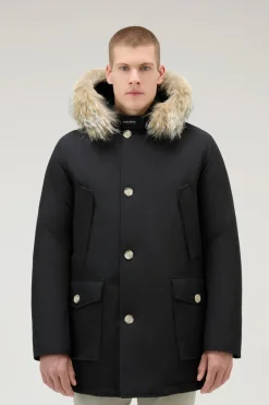 Parka>Woolrich Arctic Parka In Ramar Cloth Con Pelliccia Removibile Black
