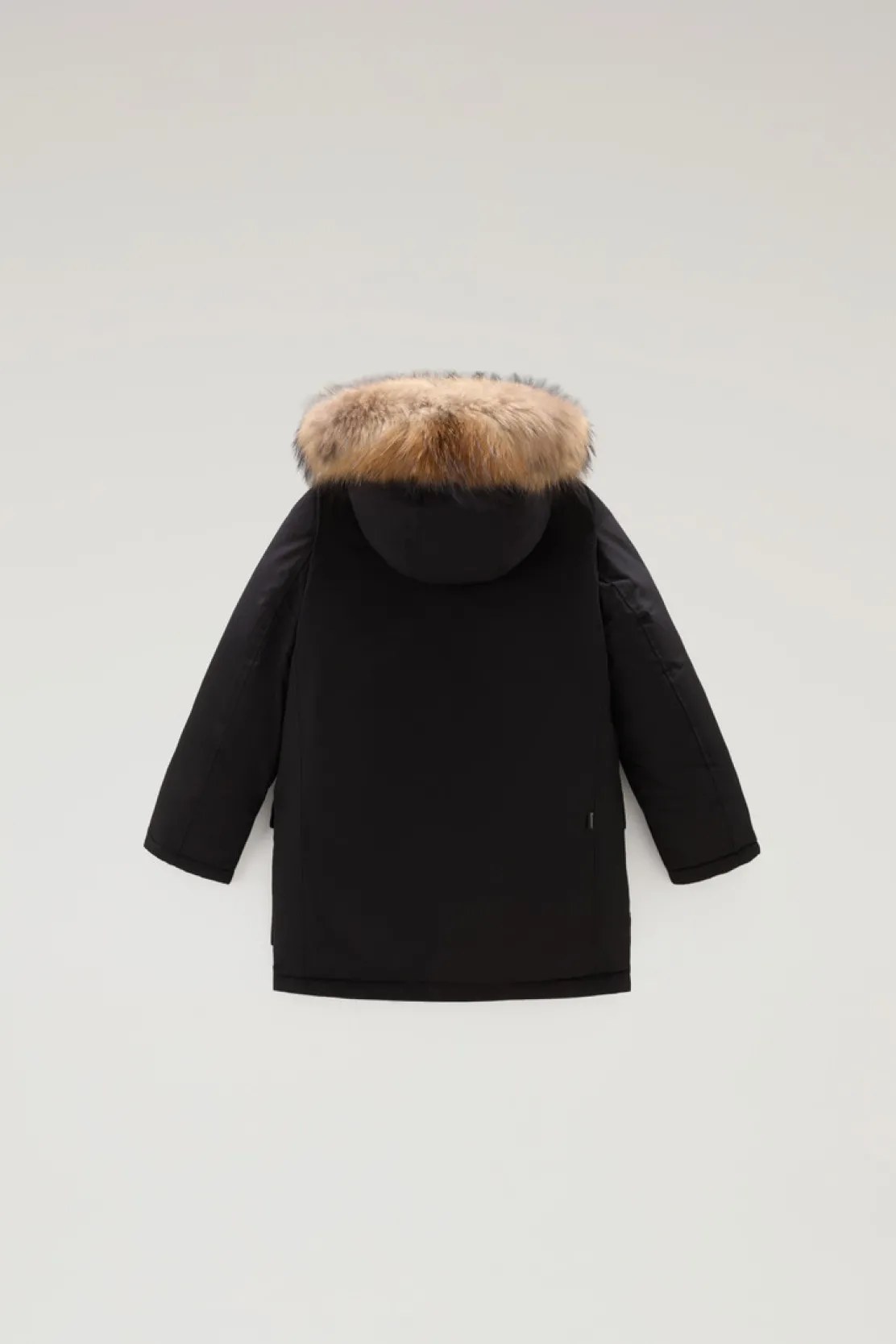 Parka>Woolrich Arctic Parka In Ramar Cloth Da Bambino Con Pelliccia Removibile Black