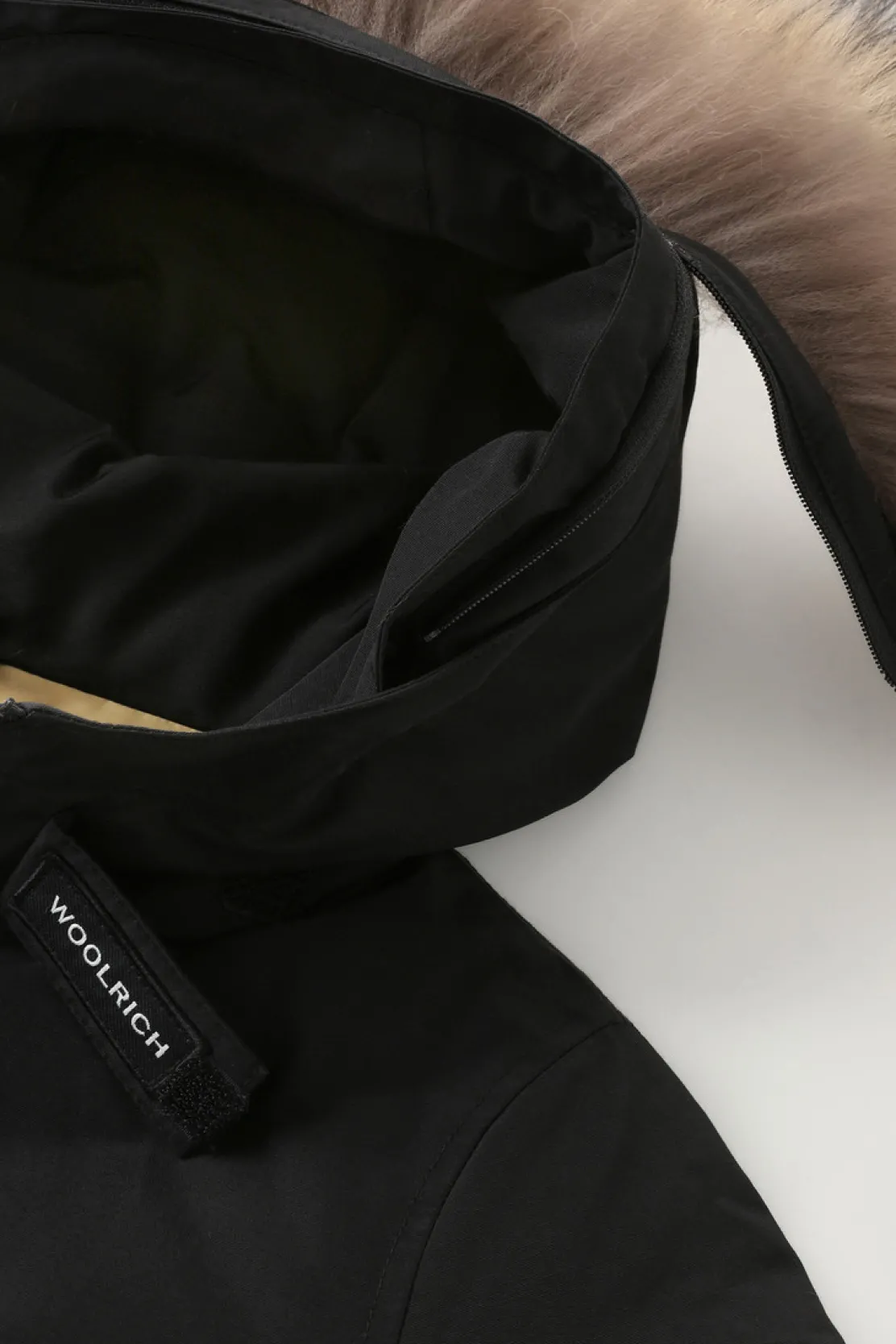 Parka>Woolrich Arctic Parka In Ramar Cloth Da Bambino Con Pelliccia Removibile Black