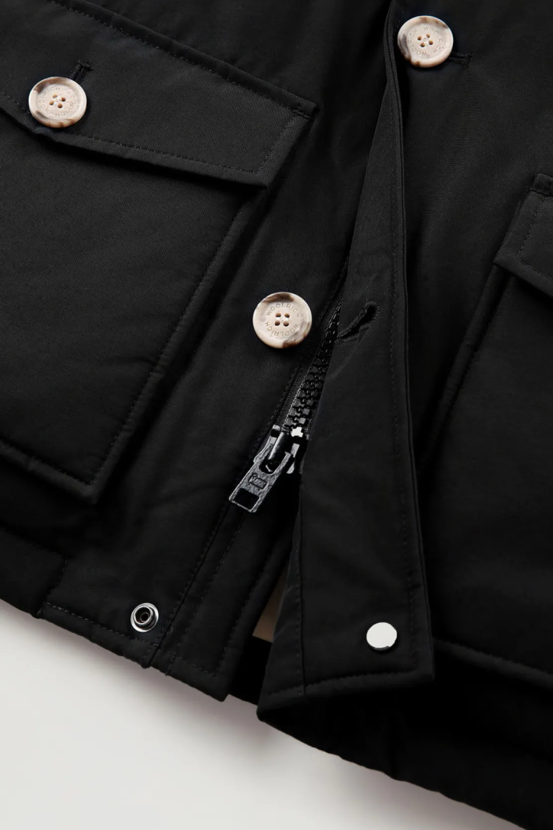Parka>Woolrich Arctic Parka In Ramar Cloth Da Bambino Con Pelliccia Removibile Black