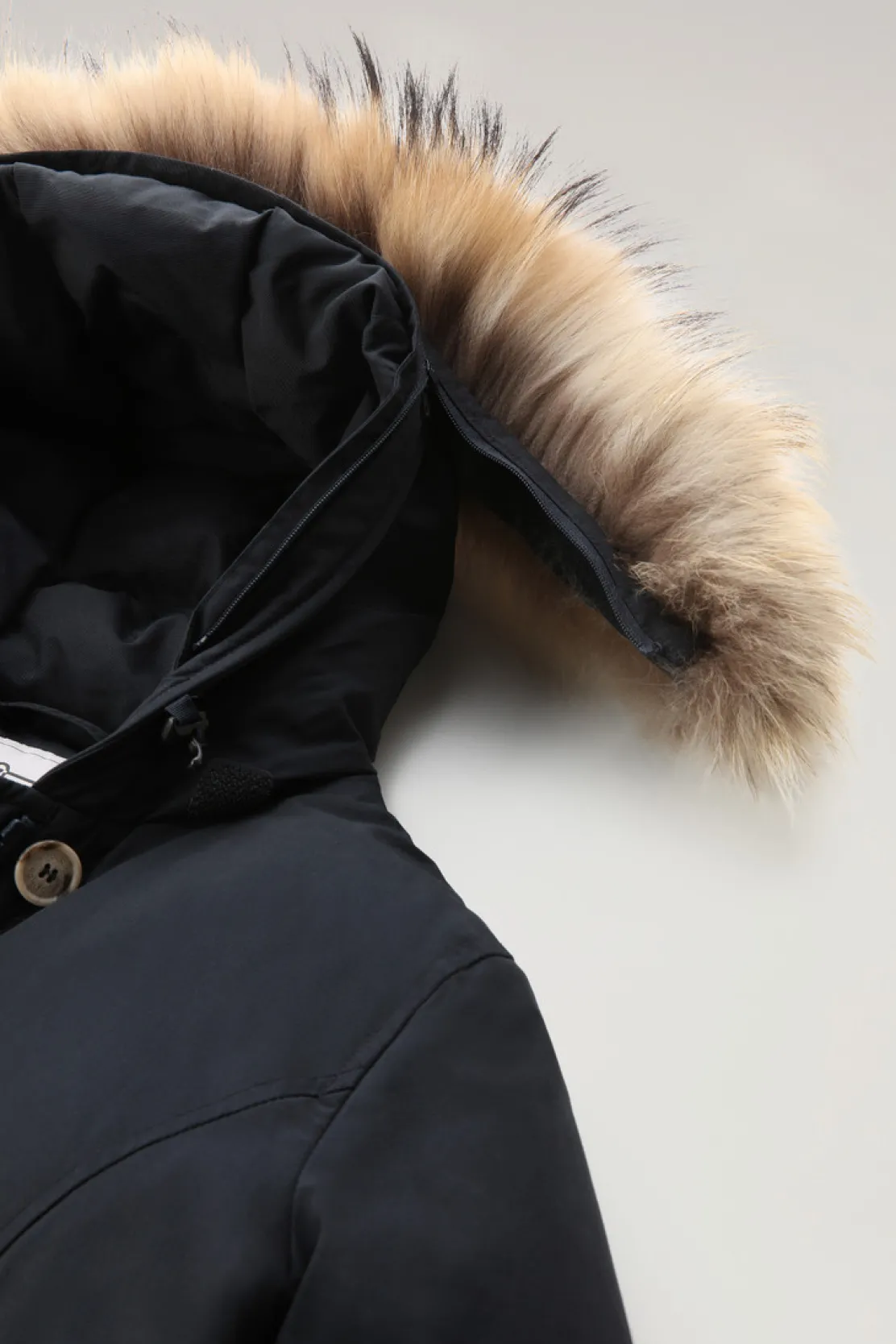 Parka>Woolrich Arctic Parka In Ramar Cloth Con Pelliccia Removibile Dark Navy
