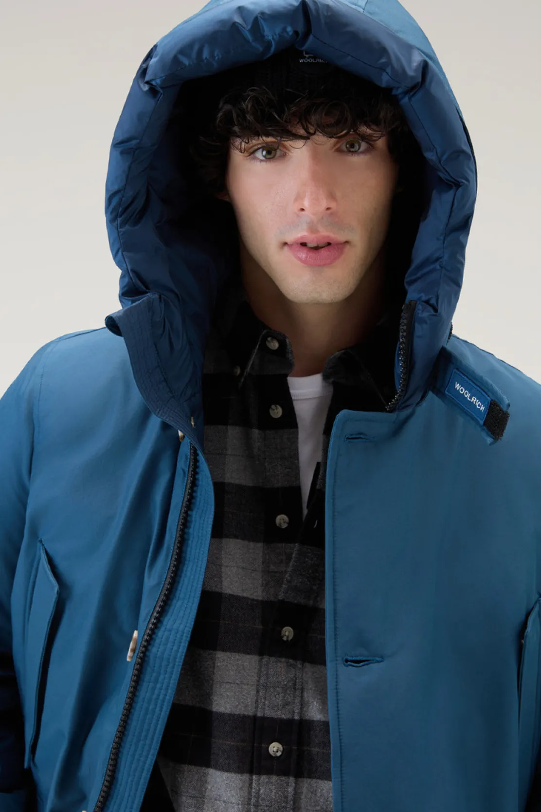 Parka>Woolrich Arctic Parka In Ramar Cloth Blue Lobster