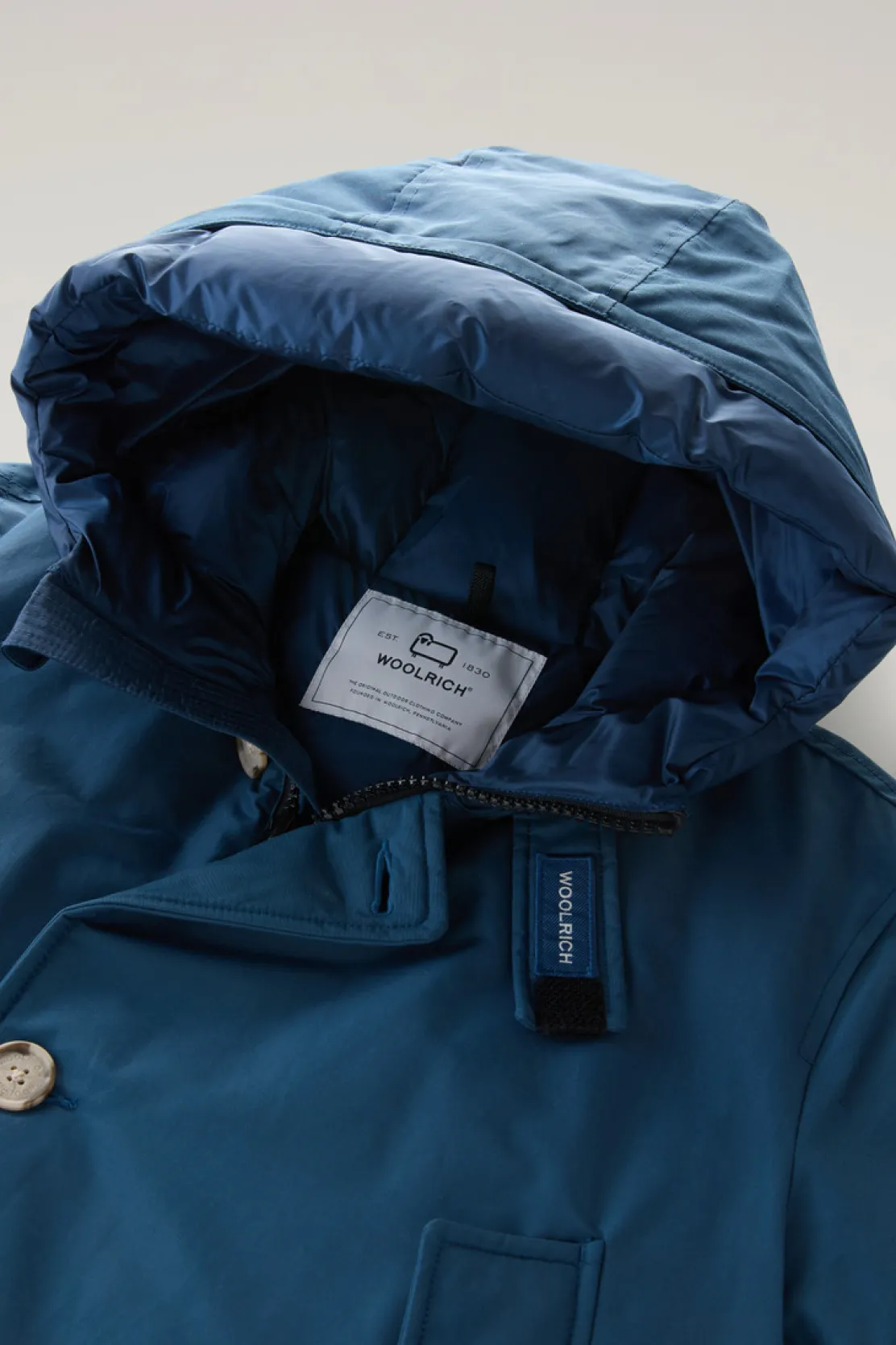Parka>Woolrich Arctic Parka In Ramar Cloth Blue Lobster
