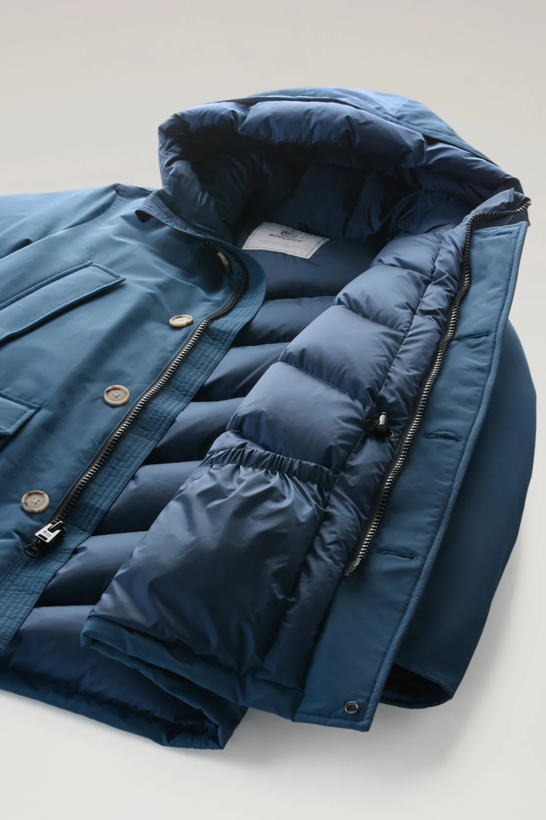 Parka>Woolrich Arctic Parka In Ramar Cloth Blue Lobster