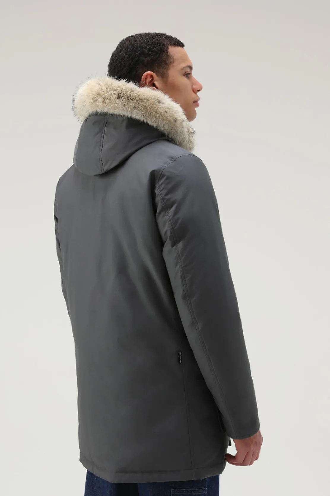 Parka>Woolrich Arctic Parka In Ramar Cloth Con Pelliccia Removibile Grey Shadow