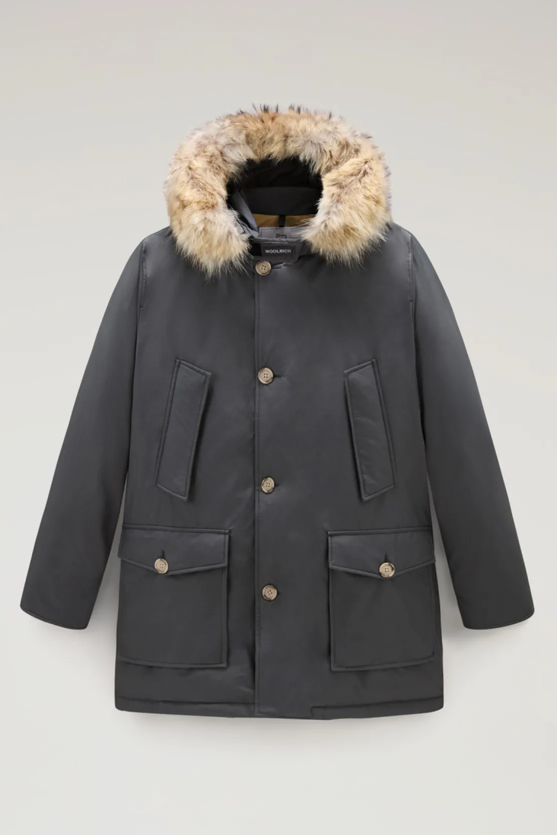 Parka>Woolrich Arctic Parka In Ramar Cloth Con Pelliccia Removibile Grey Shadow