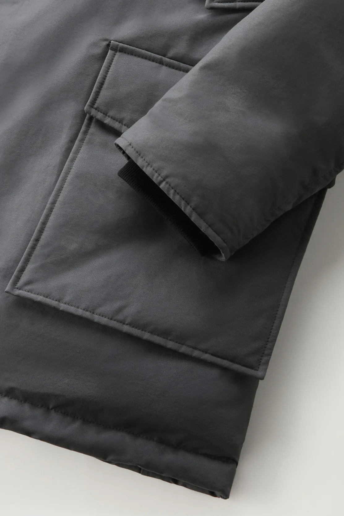 Parka>Woolrich Arctic Parka In Ramar Cloth Con Pelliccia Removibile Grey Shadow