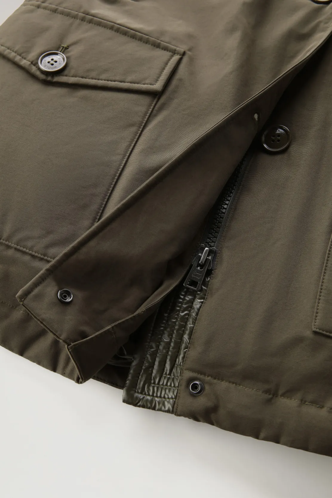 Parka>Woolrich Arctic Parka In Ramar Cloth Con Quattro Tasche Dark Green