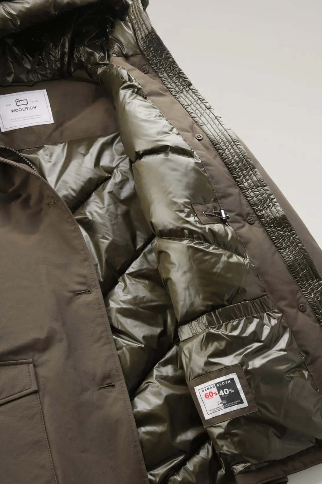 Parka>Woolrich Arctic Parka In Ramar Cloth Con Quattro Tasche Dark Green