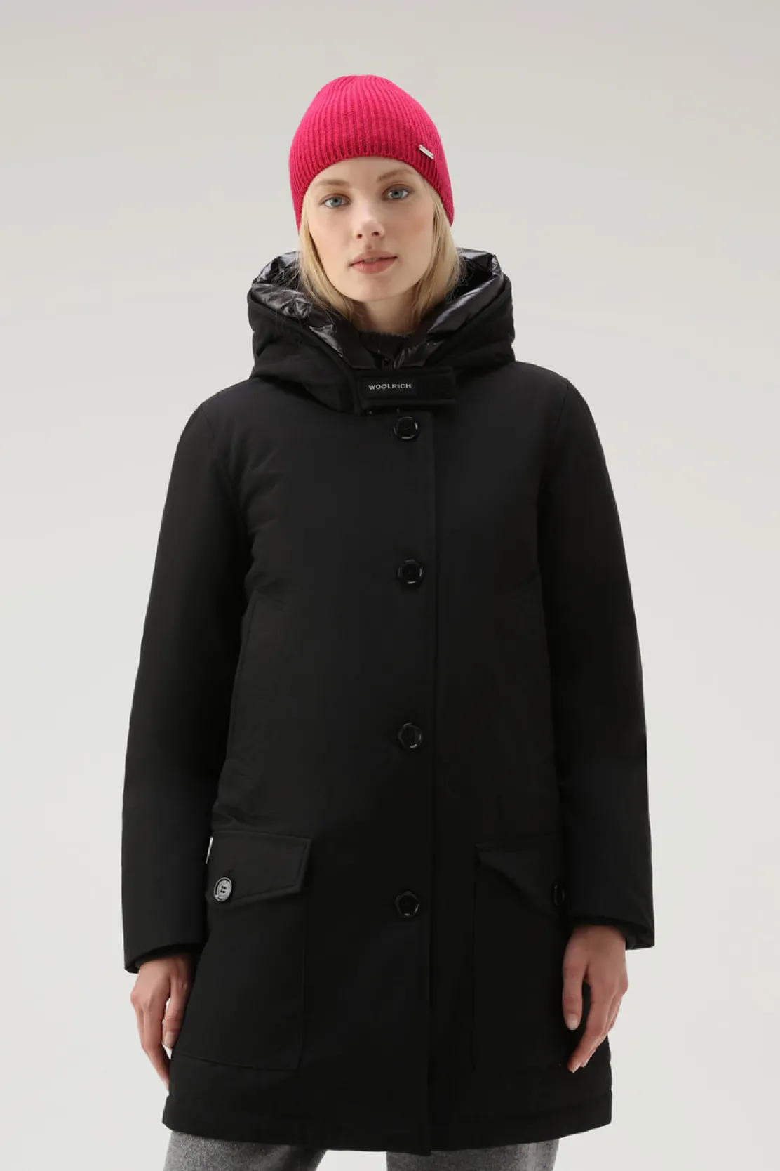 Parka>Woolrich Arctic Parka In Ramar Cloth Con Quattro Tasche Black