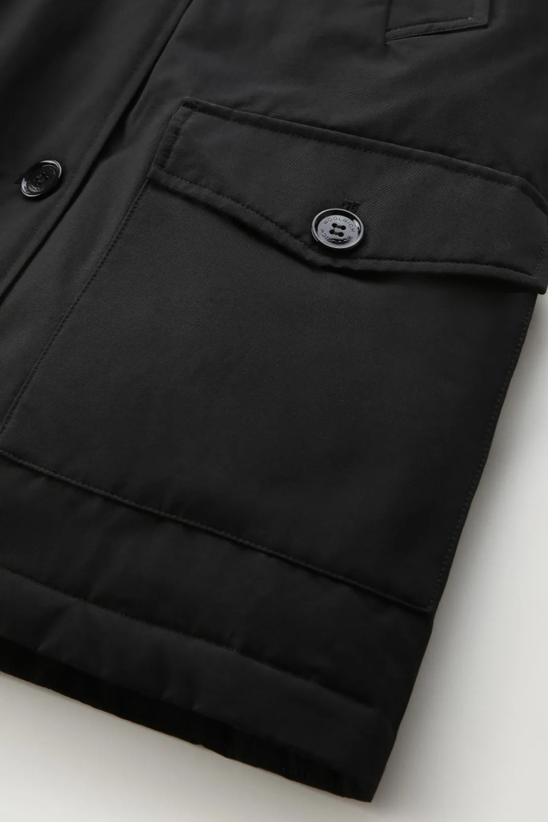 Parka>Woolrich Arctic Parka In Ramar Cloth Con Quattro Tasche Black