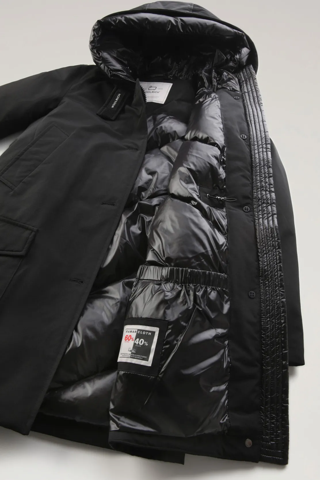 Parka>Woolrich Arctic Parka In Ramar Cloth Con Quattro Tasche Black