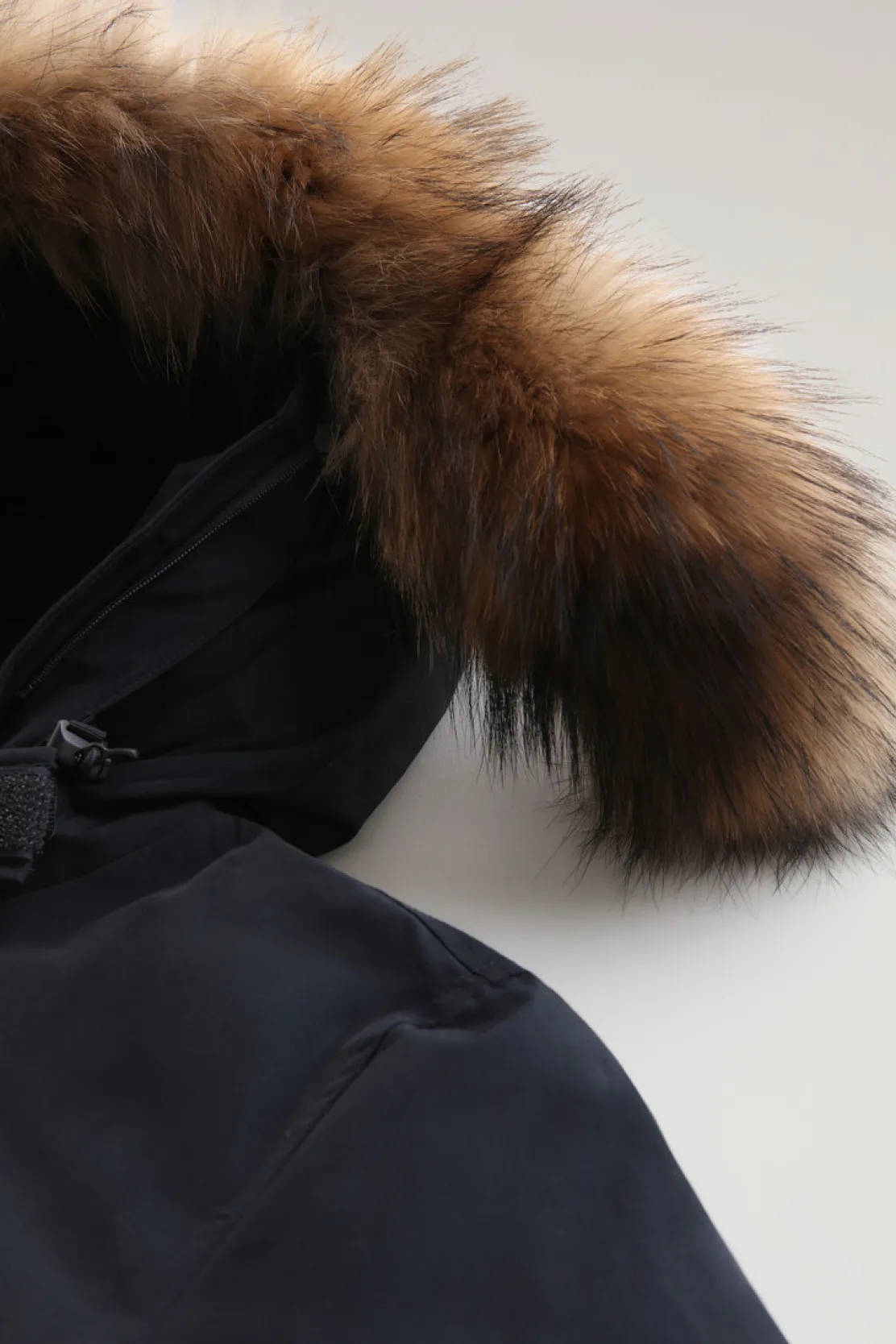 Parka>Woolrich Arctic Parka In Ramar Cloth Con Quattro Tasche E Pelliccia Removibile Dark Navy