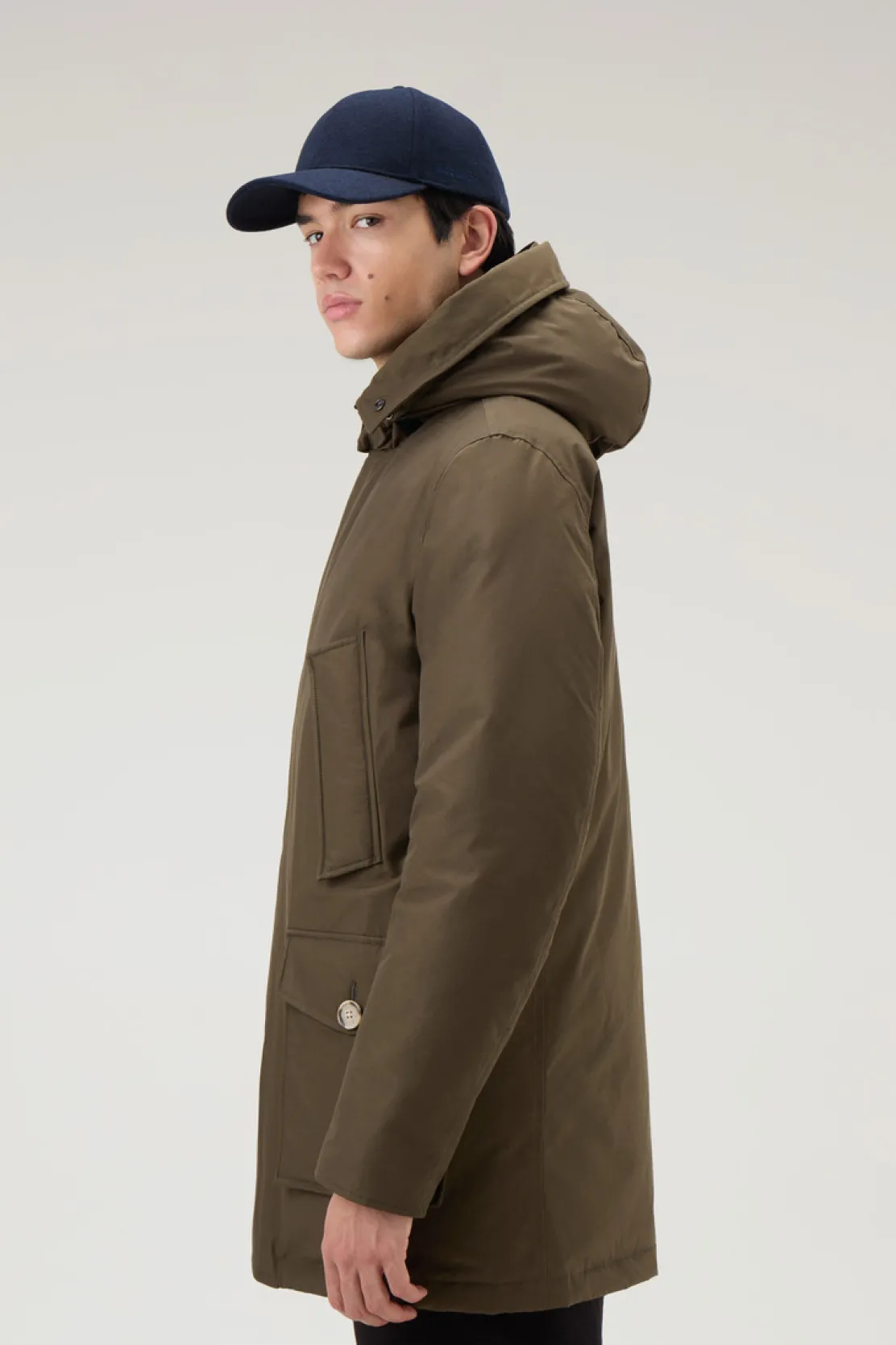 Parka>Woolrich Arctic Parka In Ramar Cloth Con Pelliccia Removibile Dark Green
