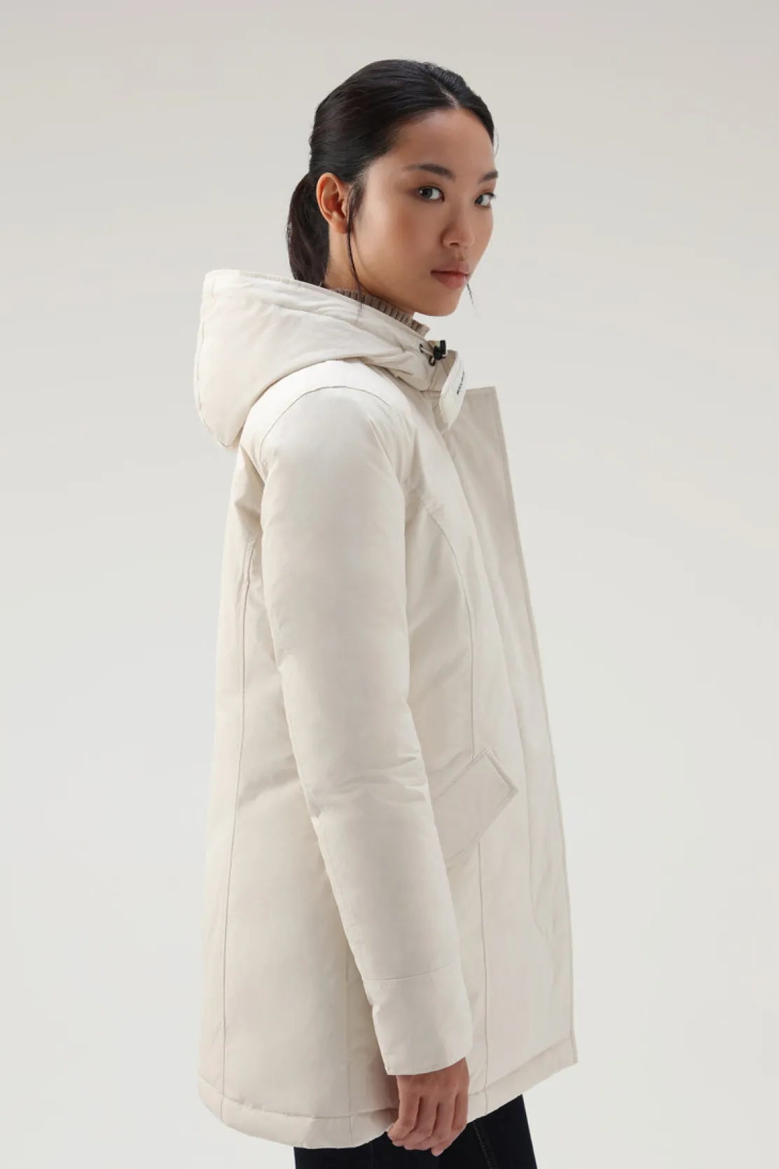 Parka>Woolrich Arctic Parka In Urban Touch Con Pelliccia Removibile Milky Cream