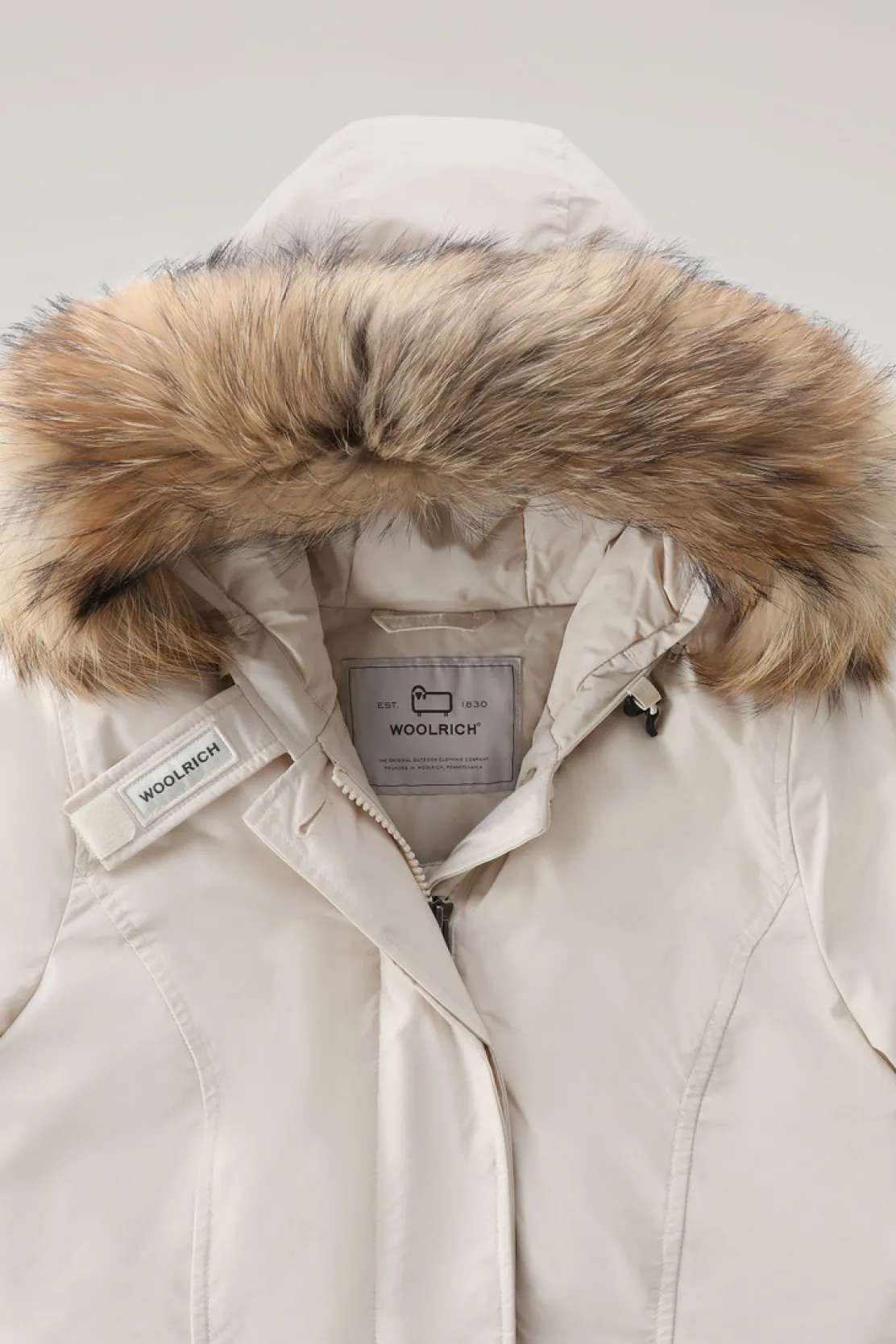 Parka>Woolrich Arctic Parka In Urban Touch Con Pelliccia Removibile Milky Cream