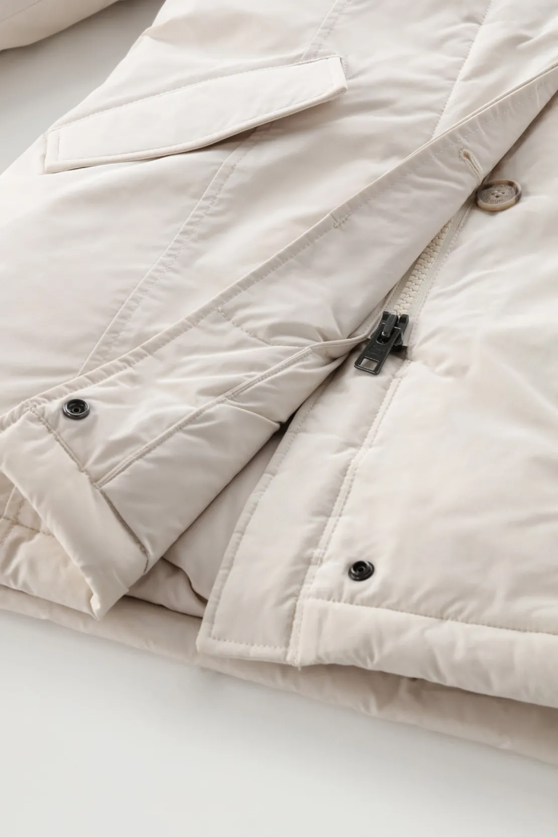 Parka>Woolrich Arctic Parka In Urban Touch Con Pelliccia Removibile Milky Cream