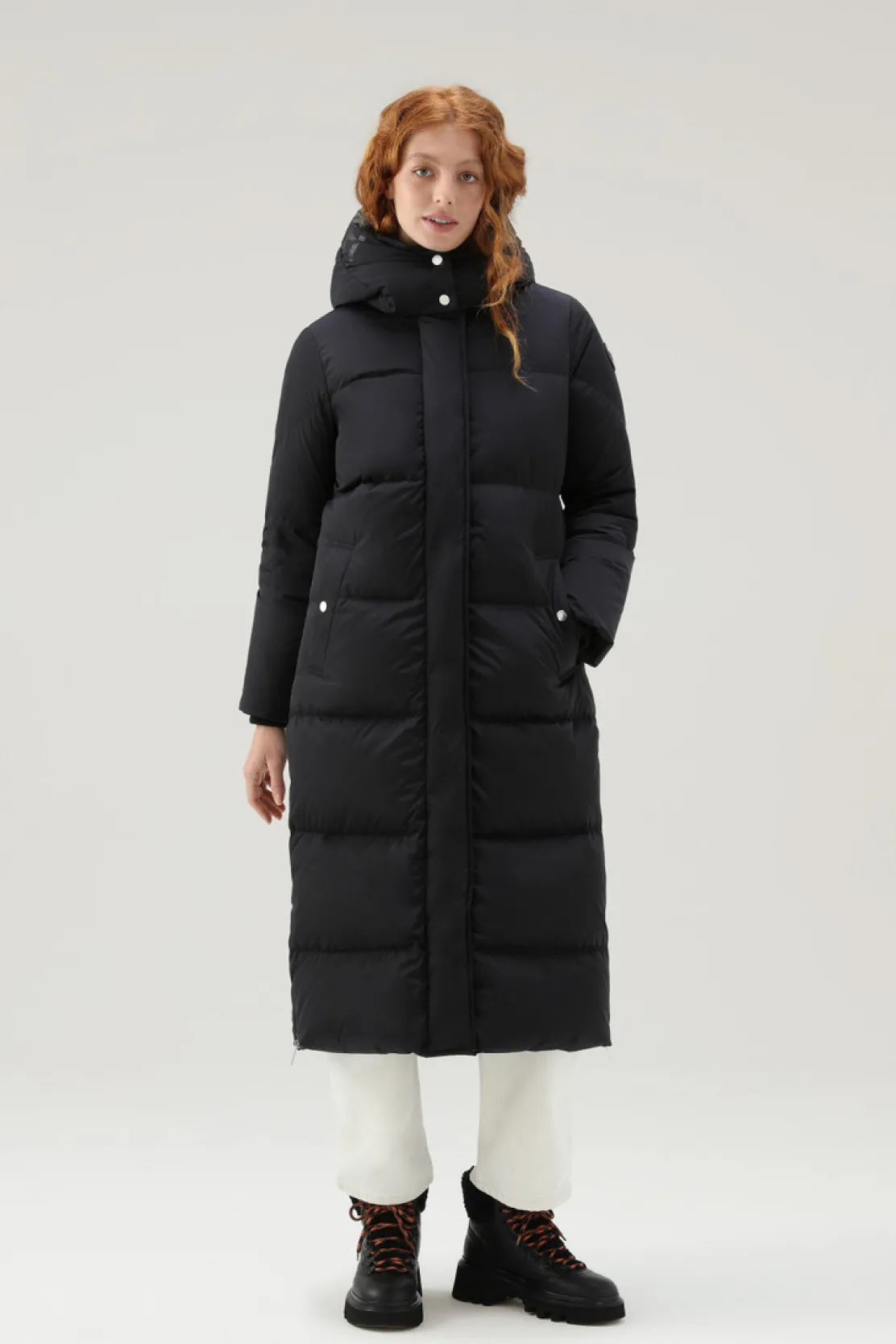 Piumini|Parka>Woolrich Aurora Parka Lungo in Nylon Elasticizzato Black