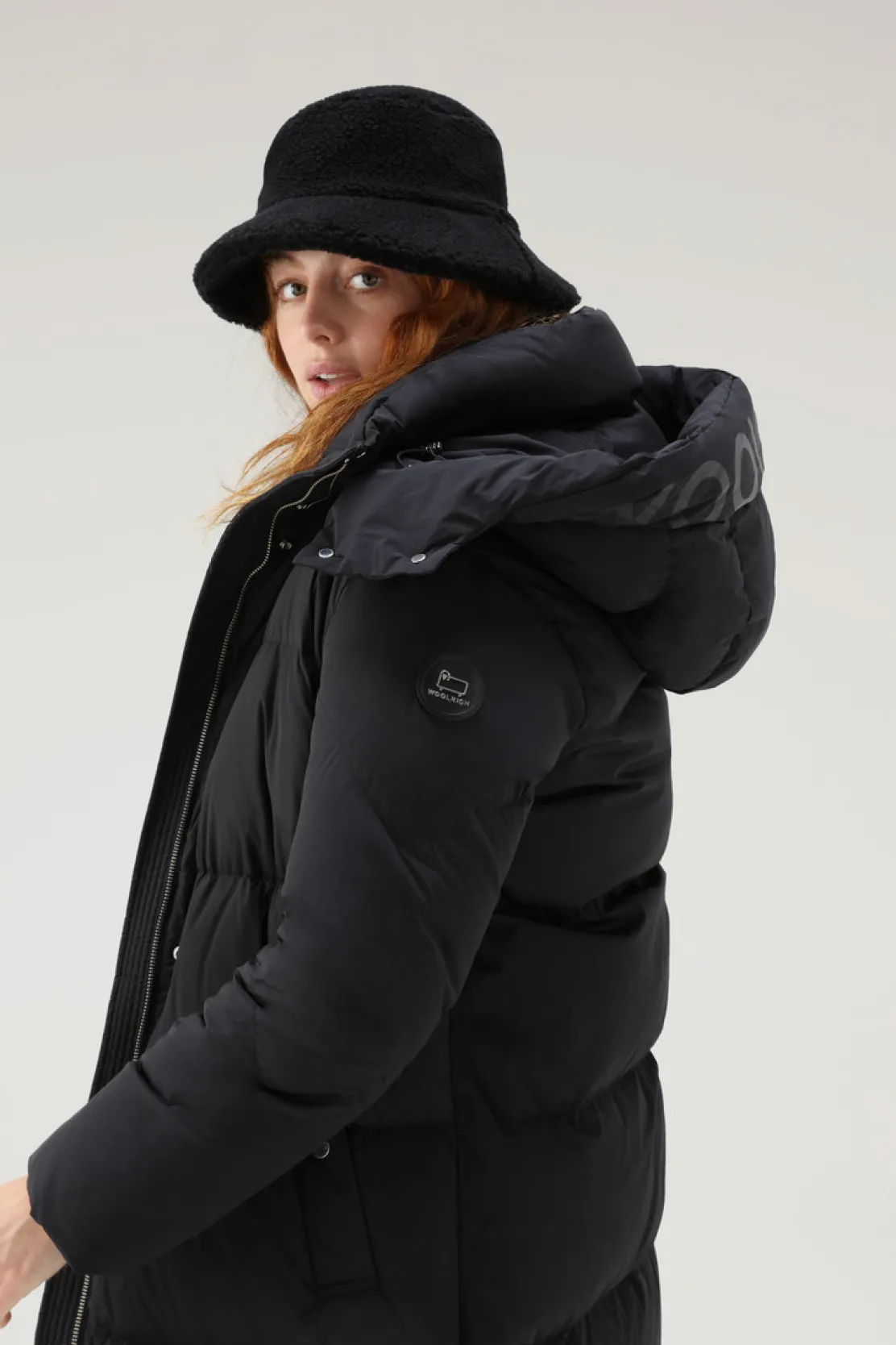 Piumini|Parka>Woolrich Aurora Parka Lungo in Nylon Elasticizzato Black