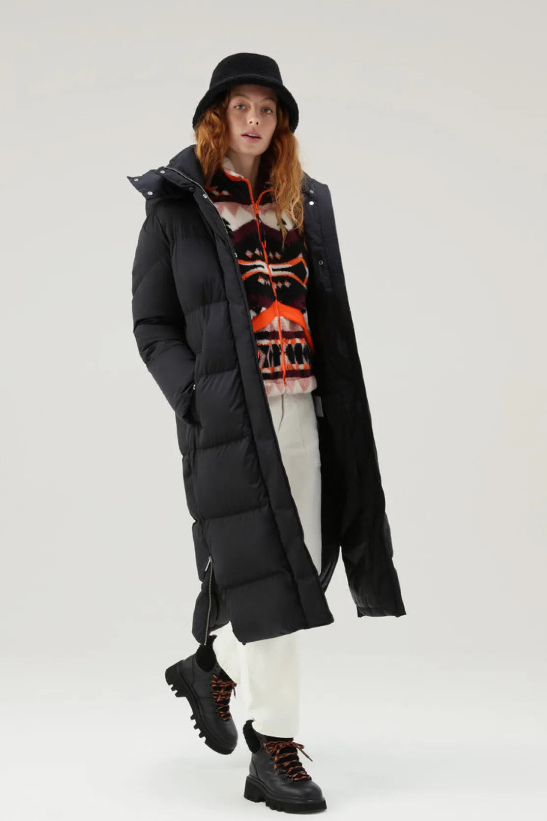Piumini|Parka>Woolrich Aurora Parka Lungo in Nylon Elasticizzato Black