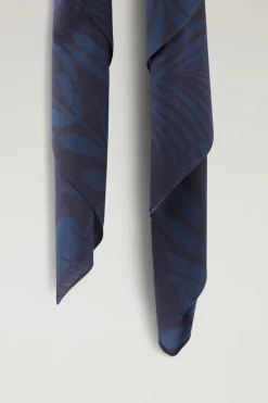 Sciarpe|Sciarpe>Woolrich Bandana In Puro Cotone Con Stampa Tinta In Capo Maritime Blue Flower