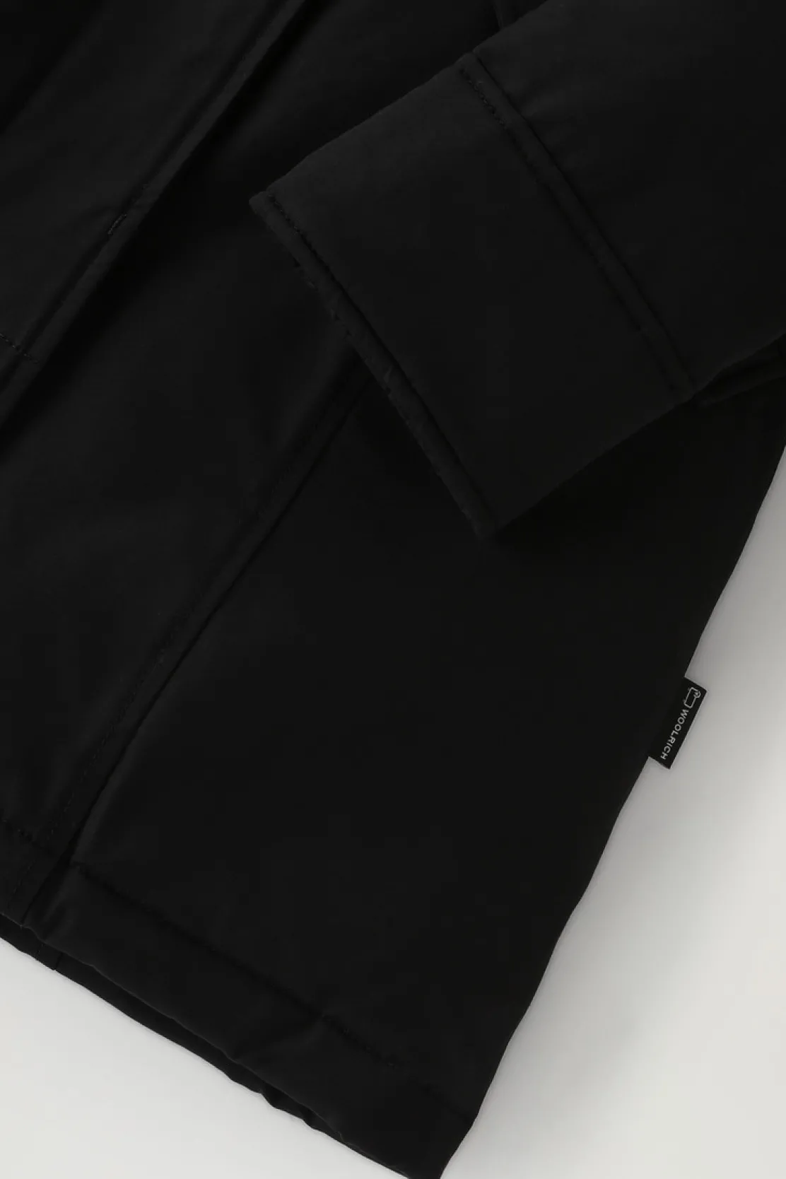 Parka>Woolrich Beaker Parka In Ramar Cloth Con Pelliccia Sintetica Black
