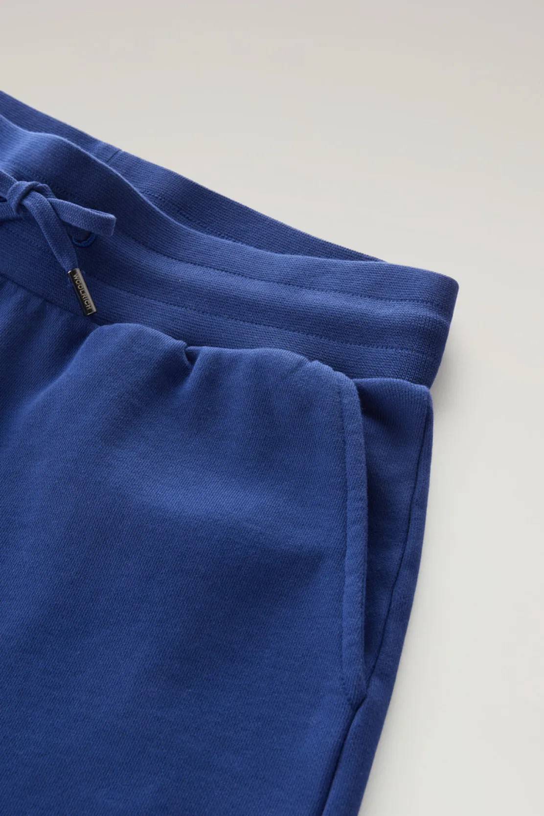 Pantaloni e pantaloncini>Woolrich Bermuda Sportivi In Puro Cotone Felpato Con Coulisse Twilight Blue