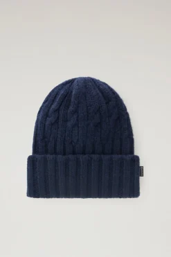Cappelli e berretti>Woolrich Berretto In Pura Lana Vergine Melton Blue