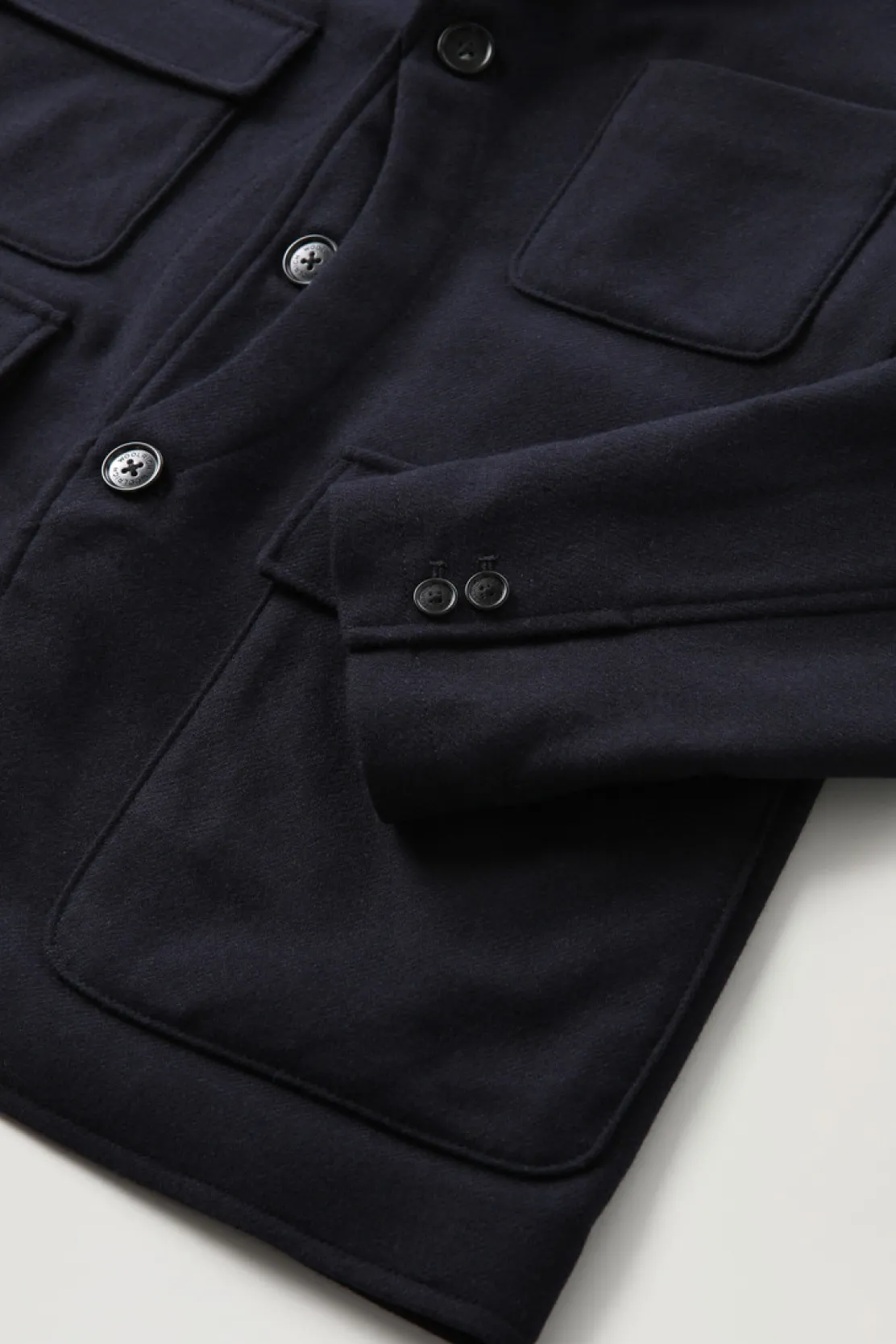 Giacche>Woolrich Blazer Upland In Lana Riciclata Melton Blue