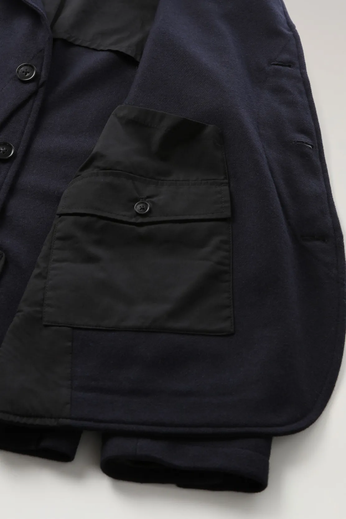 Giacche>Woolrich Blazer Upland In Lana Riciclata Melton Blue