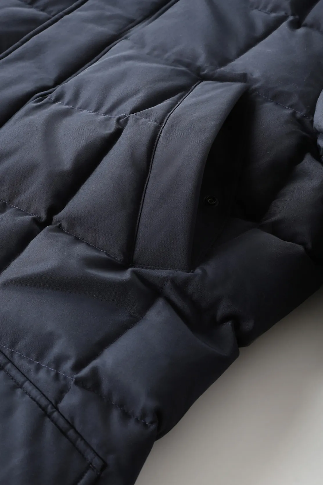 Piumini|Parka>Woolrich Blizzard Parka In Ramar Cloth Trapuntato A Quadri Melton Blue
