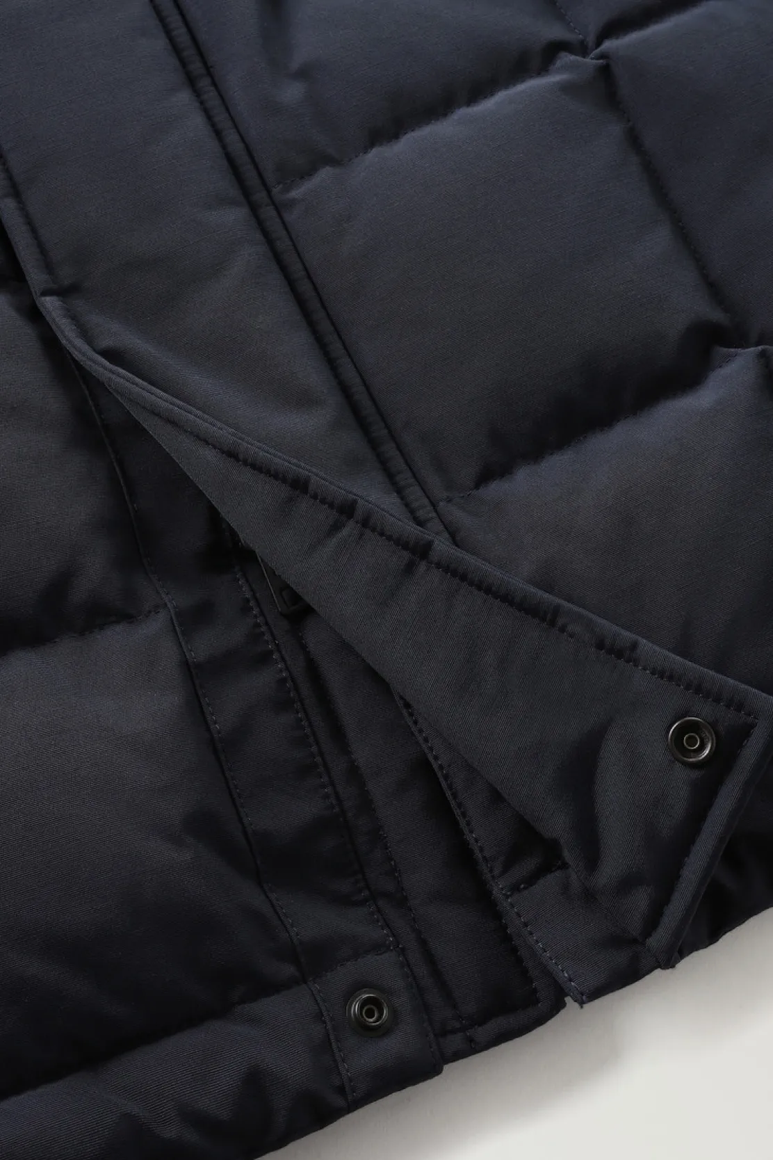 Piumini|Parka>Woolrich Blizzard Parka In Ramar Cloth Trapuntato A Quadri Melton Blue