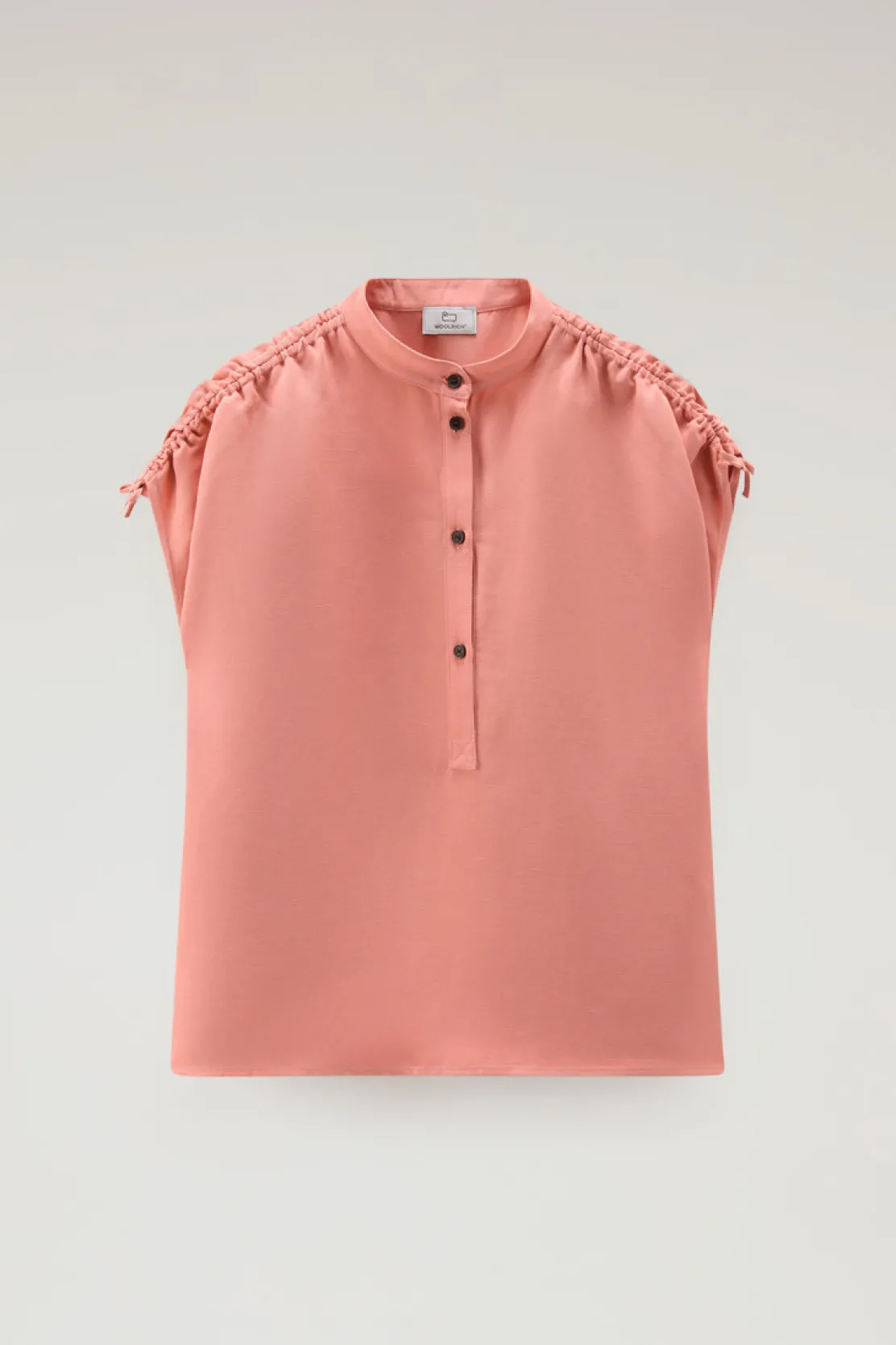 Camicie e giacche a camicia>Woolrich Blusa In Misto Lino Coral Sand