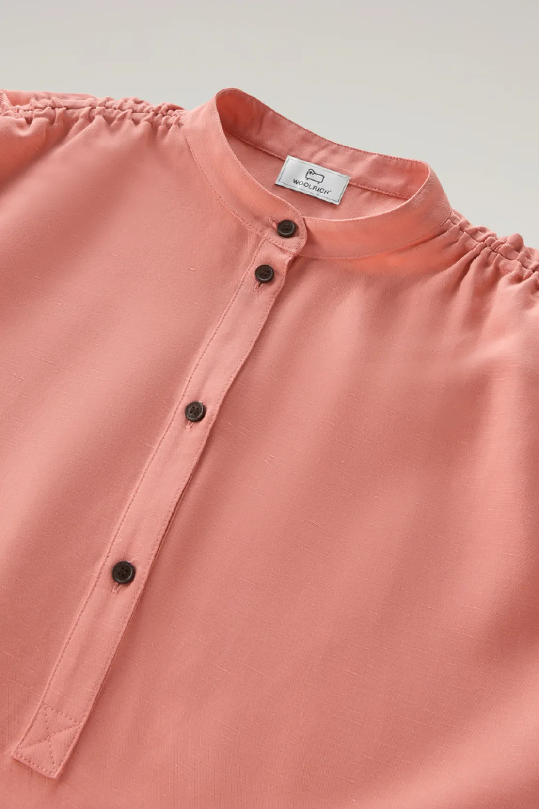 Camicie e giacche a camicia>Woolrich Blusa In Misto Lino Coral Sand