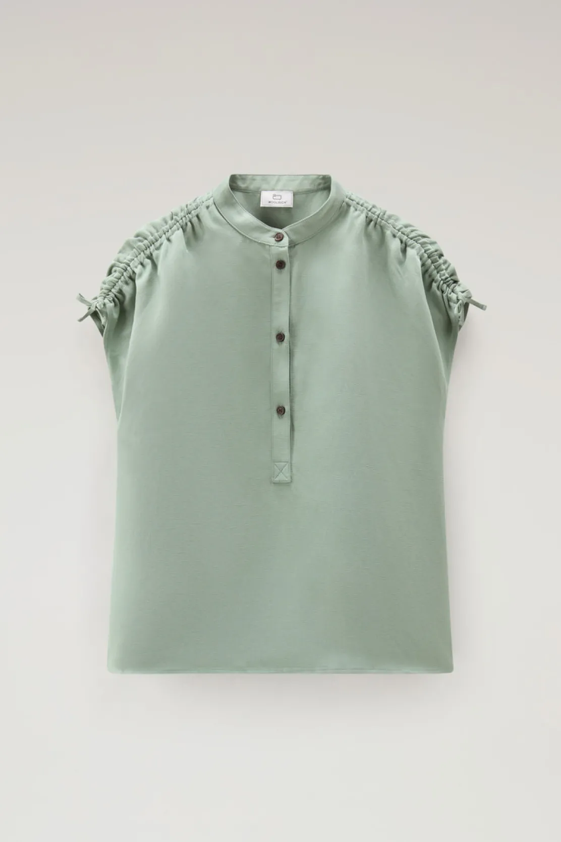 Camicie e giacche a camicia>Woolrich Blusa In Misto Lino Sage