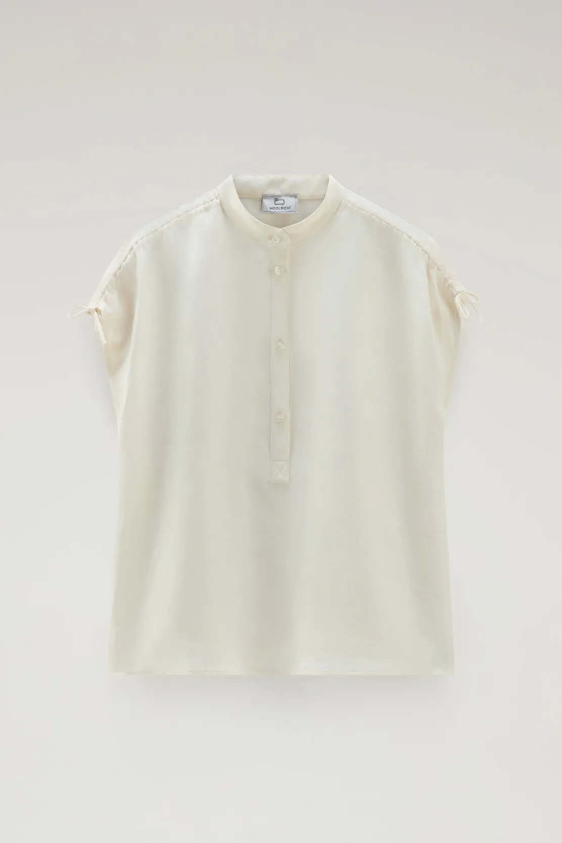 Camicie e giacche a camicia>Woolrich Blusa In Misto Lino Plaster White