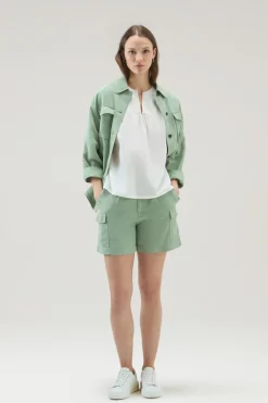 Camicie e giacche a camicia>Woolrich Blusa In Popeline Di Puro Cotone Plaster White